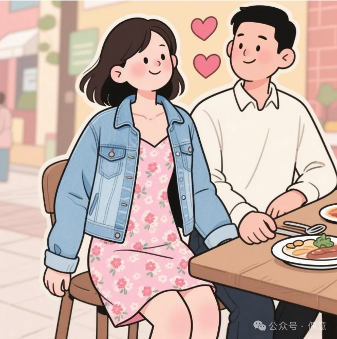 牛仔外套 + 连衣裙：周末约会的 